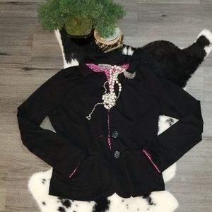 Blazer with pink zebra lining